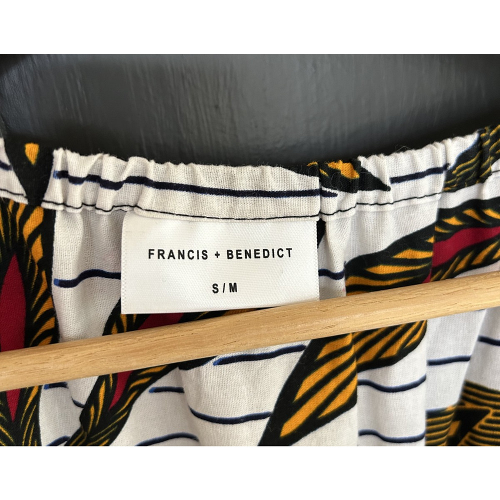 Francis + Benedict Artisan Cotton Maxi Dress Made in Togo S/M - Picture 6 of 13